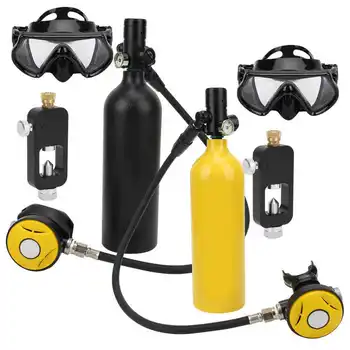 Комплект кислородных баллонов для дайвинга объемом 1 л, Портативные очки для подводного плавания, Адаптер, Комплект дыхательной трубки, Оборудование для дайвинга