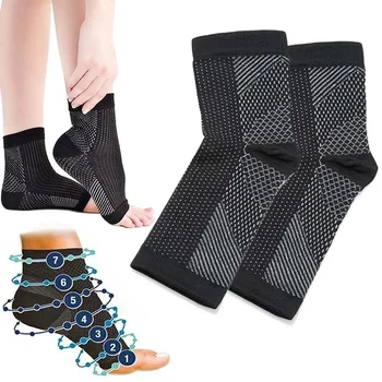 Компрессионный рукав для ног, предотвращающий усталость, поддержка голеностопного сустава, спортивные носки для бега, баскетбола, активного отдыха, мужской бандаж для голеностопного сустава, носок 2