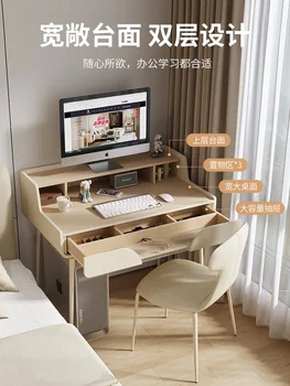 Компьютерный стол, письменный стол для студентов, рабочий стол для учебы, небольшой квартирный стол в светло-кремовом стиле класса люкс 2