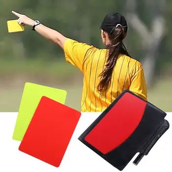 Красные Желтые карточки Футбольные Красные и желтые карточки Карандаш С кожаным кошельком Футбольное снаряжение Флуоресцентный 1
