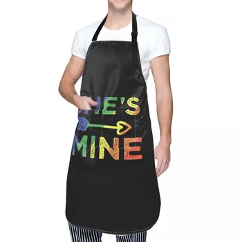 Лесбийская пара Shes Mine, Подходящий Фартук для гордости ЛГБТ, кухонный предмет, Забавный Фартук 2