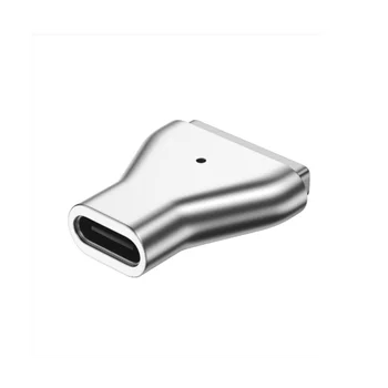 Магнитный Адаптер PD из Сплава USB Type C мощностью 100 Вт для Magsafe 2 MacBook Air Pro со Светодиодным Индикатором, Конвертер Штекеров Для Быстрой Зарядки