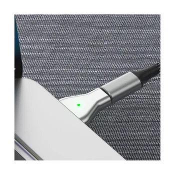 Магнитный Адаптер PD из Сплава USB Type C мощностью 100 Вт для Magsafe 2 MacBook Air Pro со Светодиодным Индикатором, Конвертер Штекеров Для Быстрой Зарядки 2