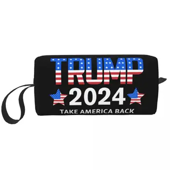 Милая Дорожная сумка для туалетных принадлежностей Trump 2024, Женская сумка для косметики, Органайзер для макияжа, Набор для хранения косметики 1