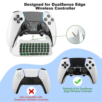 Мини-клавиатура Chatpad 500 мАч Беспроводная игровая клавиатура, совместимая с Bluetooth, зеленая подсветка, встроенный динамик для PS5 Elite Handle 2
