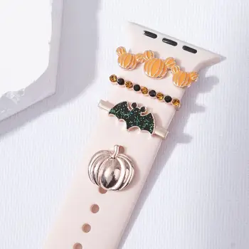 Модное Декоративное кольцо в стиле Хэллоуина и Рождества для Apple Watch, украшение для ремешка, Металлические подвески, Украшение, Силиконовый ремешок, Аксессуары 2