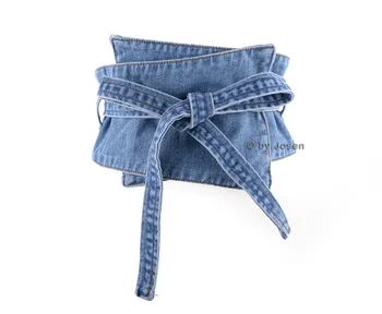 Модный Универсальный повседневный женский декоративный джинсовый пояс с широкой талией в стиле ретро 1