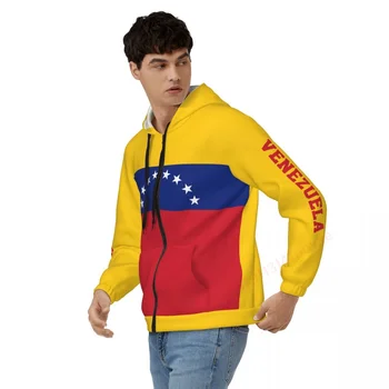 Мужские и женские толстовки на молнии с 3D-принтом с флагом Венесуэлы, уличная одежда Унисекс, весенне-осенняя повседневная куртка, спортивные костюмы 1