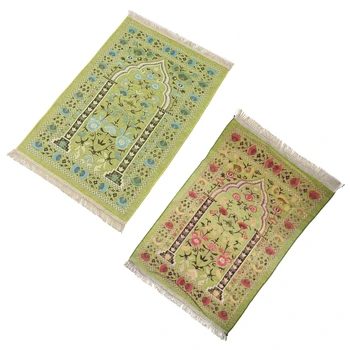 Мусульманский молитвенный коврик Толстый исламский коврик для молитв из синели с цветочными ткаными кисточками Прямая поставка 2