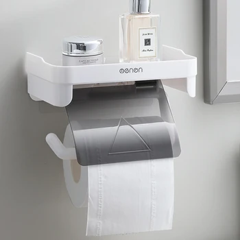 Настенный стеллаж для хранения рулонной бумаги, многофункциональный держатель для туалетной бумаги, стеллаж для ванной комнаты, полки, Фурнитура для ванной комнаты 1