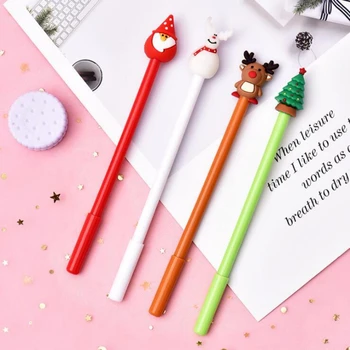 Нейтральная ручка из милой мультяшной рождественской серии, Креативная студенческая ручка, черная ручка на Рождество, гелевая ручка, милая стационарная ручка Оптом 2