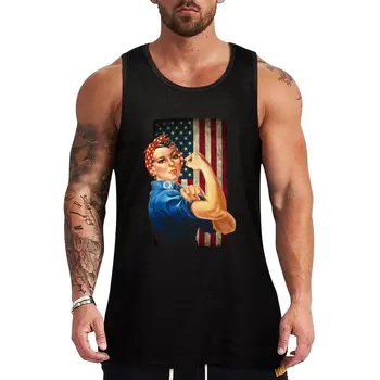 Новая майка Rosie the Riveter с Американским Флагом, спортивный жилет, футболка для мужчин, жилеты для мужчин