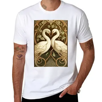 Новая футболка Romantic Swans, футболки на заказ, эстетичная одежда, быстросохнущая футболка, футболки для мальчиков, простые футболки для мужчин