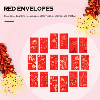 Новогодние Красные Конверты Хунбао Красный Карман на Новый Год Весенний Фестиваль День Рождения Женитьба Красные Подарочные Денежные Конверты 2