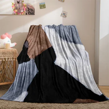 Одеяло с абстрактной геометрией, удобные легкие теплые фланелевые пледы для дивана-кровати, летнее одеяло для кондиционера 1