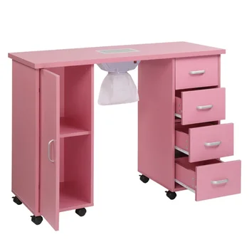 Однодверный 4 ящика с вентилятором, Розовый маникюрный столик для гостиной, мебель для спальни