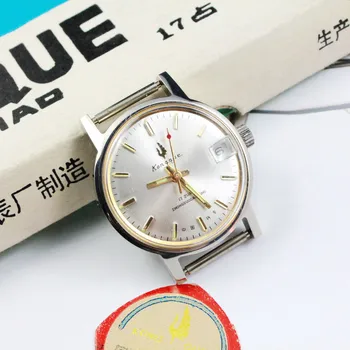 Оригинальные стоковые цельнометаллические ударопрочные механические часы с одним календарем, диаметром 33 мм, с ручным управлением и свободным ремешком 2