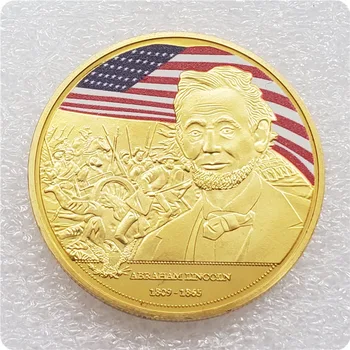 Памятная Монета 16-го Президента США Авраама Линкольна, Позолоченная Коллекция Сувенирных Произведений Искусства 1