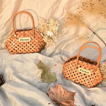 Плетеные корзины, корзины из прутьев или бамбука, корзины для цветов, Бамбуковая корзина, декоративная корзина для цветочниц 2