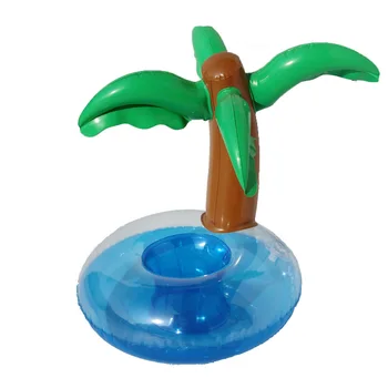 Подставка для напитков в форме кокосовой пальмы из ПВХ, надувной плавающий держатель для питья для бассейна на пляже 2