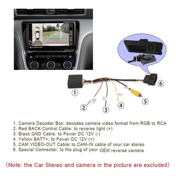 Преобразователь Сигнала RGB в (RCA) AV CVBS Декодер Коробка Адаптер для Заводской Камеры Заднего Вида Tiguan Golf 6 Passat CC 2