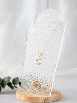 Прозрачная Подставка для показа ожерелья, акриловый кронштейн для шеи, чувство дизайна, Реквизит для показа ювелирных изделий