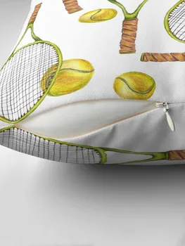 рисунок с теннисными ракетками и теннисными мячами. цветная подушка-карандаш, наволочки, чехлы для диванных подушек, чехол для дивана 2