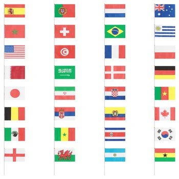 Ручная палка с национальным флагом, международные флаги стран мира, баннеры для оформления бара и вечеринки, размахивающие флагами стран 2
