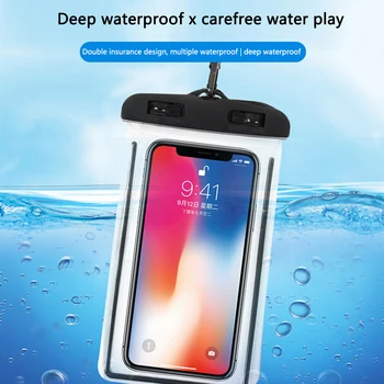 Светящийся водонепроницаемый защитный чехол для телефона из ПВХ для дайвинга, дрейфа, плавания под водой, чехол для мобильного телефона с сенсорным экраном, сумки-чехлы 1