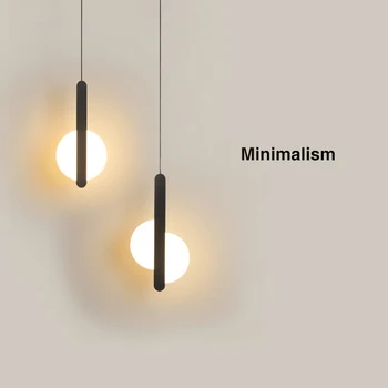 Современная минималистичная светодиодная Люстра с длинной линией и одной головкой, Кофейня, бар, настольная лампа, Прикроватная лампа для спальни, Ресторан, Подвесные светильники 1