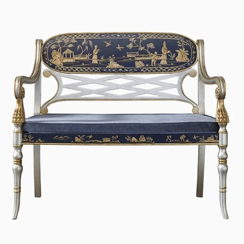 Старый Окрашенный Двуспальный диван-кресло Французский Ретро диван Европейское Кафе Кресло для отдыха 1