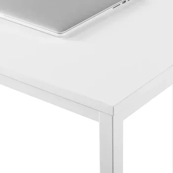 Студийный 47-дюймовый компьютерный стол с белой рамой, белый 2