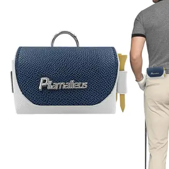 Сумка для хранения мячей для гольфа с цветной блокировкой, магнитная сумка для мячей для гольфа из искусственной кожи, портативная поясная сумка для мини-гольфа, футляр для футболок, держатель сумки 2