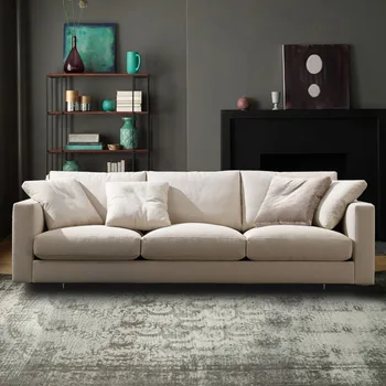 Съемный диван из моющейся ткани для маленьких апартаментов, трехместный диван Nordic из латекса для гостиной 1