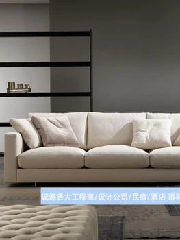 Съемный диван из моющейся ткани для маленьких апартаментов, трехместный диван Nordic из латекса для гостиной 2