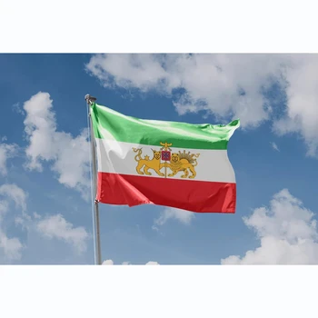 Флаг Ирана со Львом и львицей, уникальный дизайнерский принт, высококачественные материалы, Размер - 3x5 футов 90x150 см 2