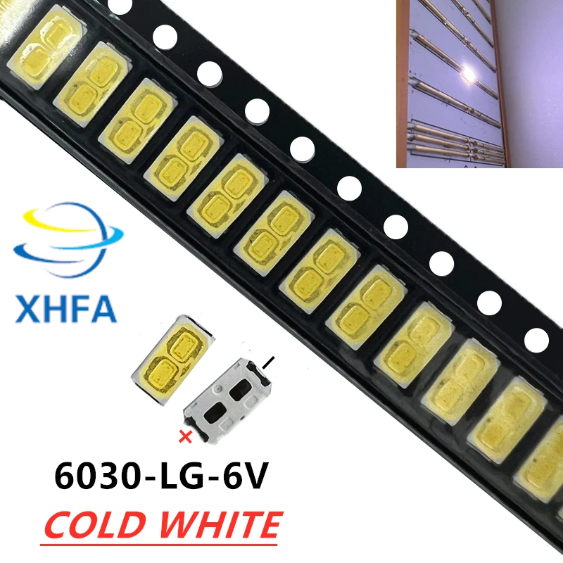 1000шт Для LG SMD LED 6030 6V 1W Двойные чипы холодного белого цвета для подсветки телевизора светодиодная лампа из бисера Высокого качества Изображение 1