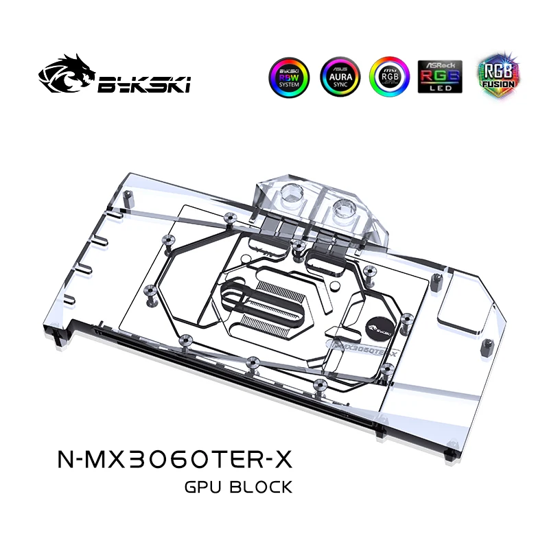 Водяной Блок Bykski 3060 Для Видеокарты MAXSUN GeForce RTX 3060 Terminator 12G, Радиатор Системы Жидкостного Охлаждения Изображение 1