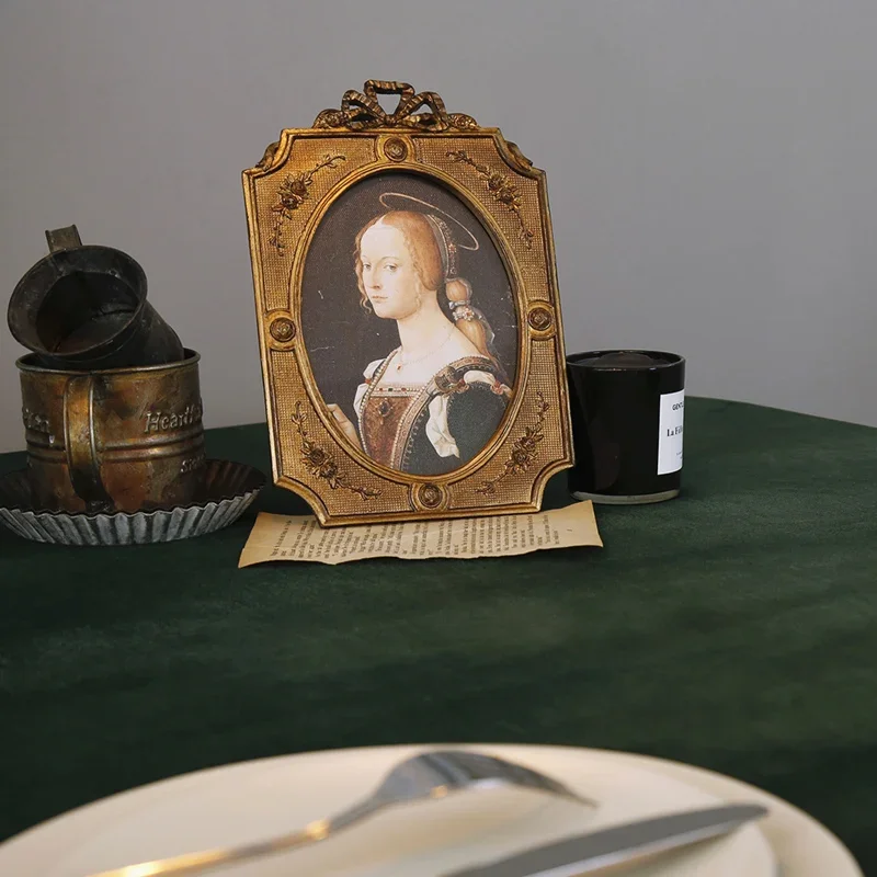 Золотистая бархатная скатерть, обеденный стол, скатерть художественная прямоугольная Изображение 1