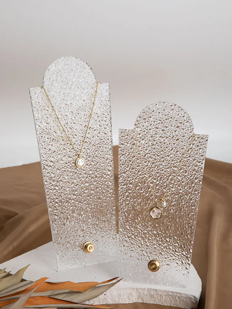 Прозрачная Подставка для показа ожерелья, акриловый кронштейн для шеи, чувство дизайна, Реквизит для показа ювелирных изделий Изображение 1