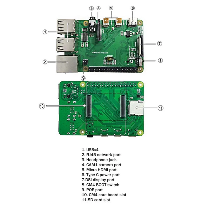 Для Raspberry Pi CM4 Базовая плата ввода-вывода CM4-4B Плата Адаптера CM4-PI4B Адаптер С Корпусом Изображение 1