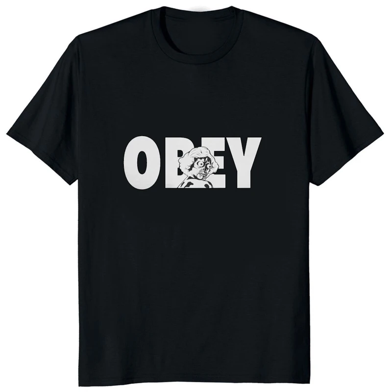 Футболка с забавным графическим принтом Obey, повседневная уличная одежда, мужская одежда, комфорт, Дышащий Хипстер, Хип-хоп, Harajuku, Женская футболка Изображение 1