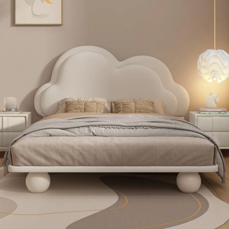 Детская мебель Облачная кровать для мальчиков 1 м 2 простые односпальные кровати для девочек небольшая Бытовая кровать 1,5 м с мягкой набивкой для подростков Изображение 1