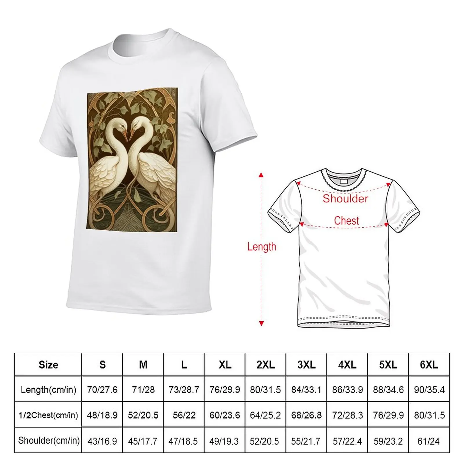 Новая футболка Romantic Swans, футболки на заказ, эстетичная одежда, быстросохнущая футболка, футболки для мальчиков, простые футболки для мужчин Изображение 1