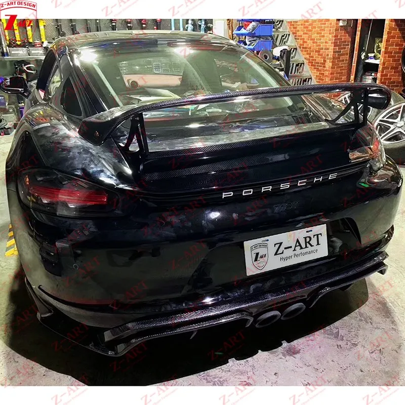 2016-2020 Задний Спойлер Z-ART из Углеродного Волокна для Porsche 718 Boxster Cayman Заднее Крыло Багажника для Porsche 718 Заднее Крыло Из Углеродного волокна Изображение 1