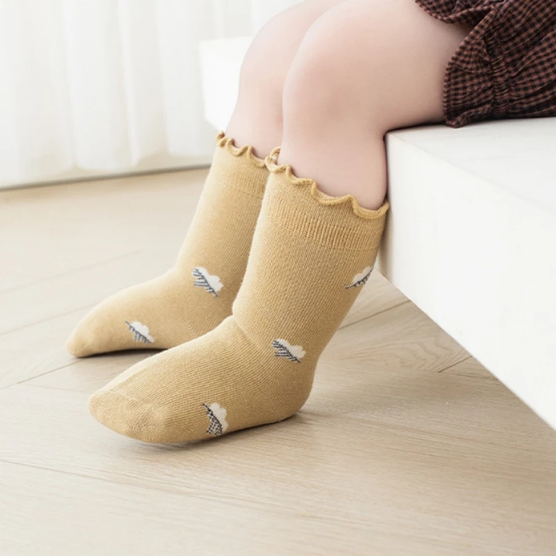 Весенне-осенние носки средней длины для девочек, школьная форма, длинные носки до середины икры, детские чулки Sweet Princess Изображение 1