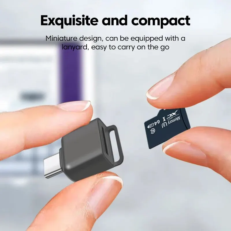 Высокоскоростной адаптер USB-кард-ридера Type-C для TF-карт памяти Smart Cardreader для аксессуаров для ноутбуков Apple Samsung Изображение 1