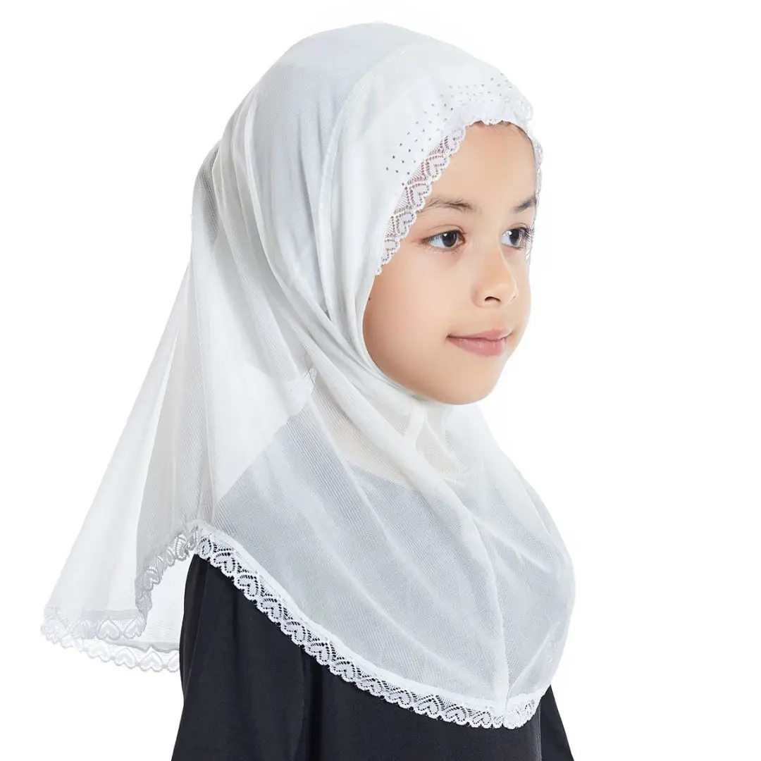 Мода Мусульманские Девушки Тюрбан Арабское Кружево Горячее Сверление Марлевая Шаль Легкий Дышащий Исламский Хиджаб Изображение 2