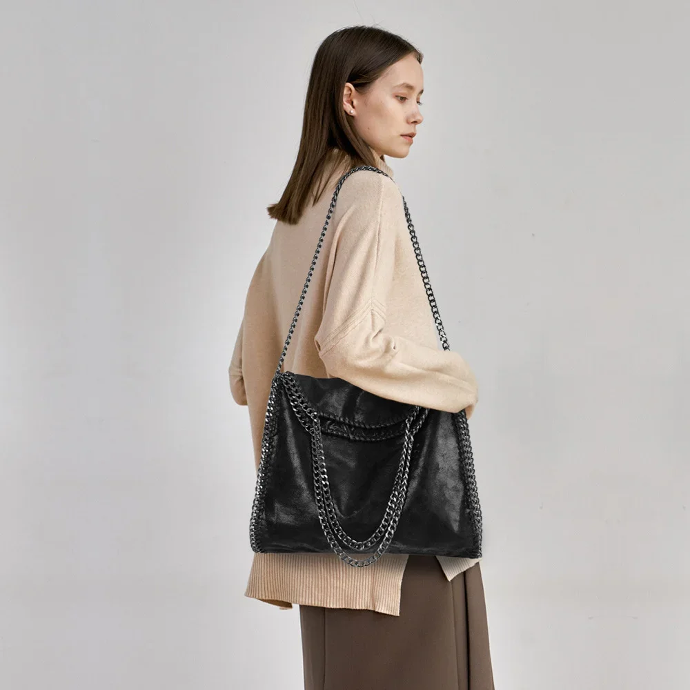 Новая женская сумка на цепочке через плечо, роскошные сумки 2023, сумка на цепочке, мягкие сумки, высококачественные дизайнерские сумки через плечо для женщин Изображение 2