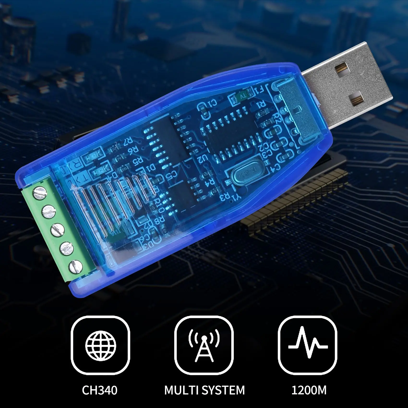 Модуль связи USB-RS485, двунаправленный полудуплексный последовательный линейный преобразователь Изображение 2